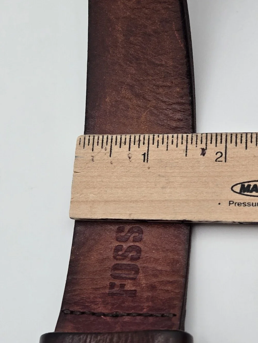 Vintage Fossil Full Grain Cowhide Leather Brown Belt Mens Size 36